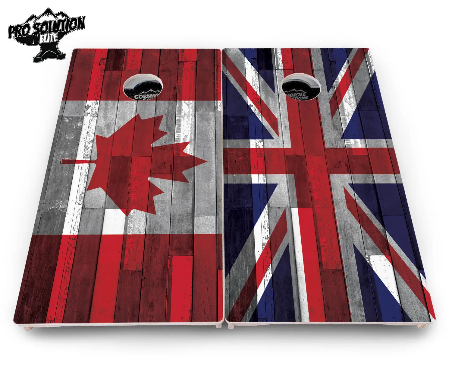 USA / Canada / Union Jack Plank Flag Cornhole Boards - Pro Solution Elite Series by Cornhole Solutions, custom cornhole board detail photo 18