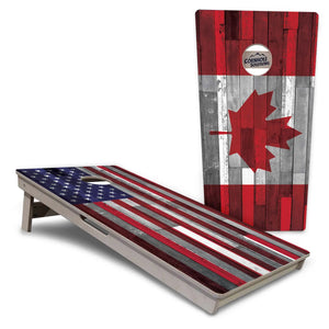 USA / Canada / Union Jack Plank Flags Cornhole Boards - Professional Tournament Series by Cornhole Solutions, custom cornhole board detail photo 3