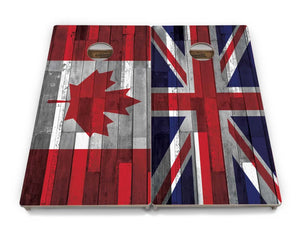 USA / Canada / Union Jack Plank Flags Cornhole Boards - Professional Tournament Series by Cornhole Solutions, custom cornhole board detail photo 4