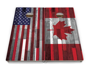 USA / Canada / Union Jack Plank Flags Cornhole Boards - Professional Tournament Series by Cornhole Solutions, custom cornhole board detail photo 5