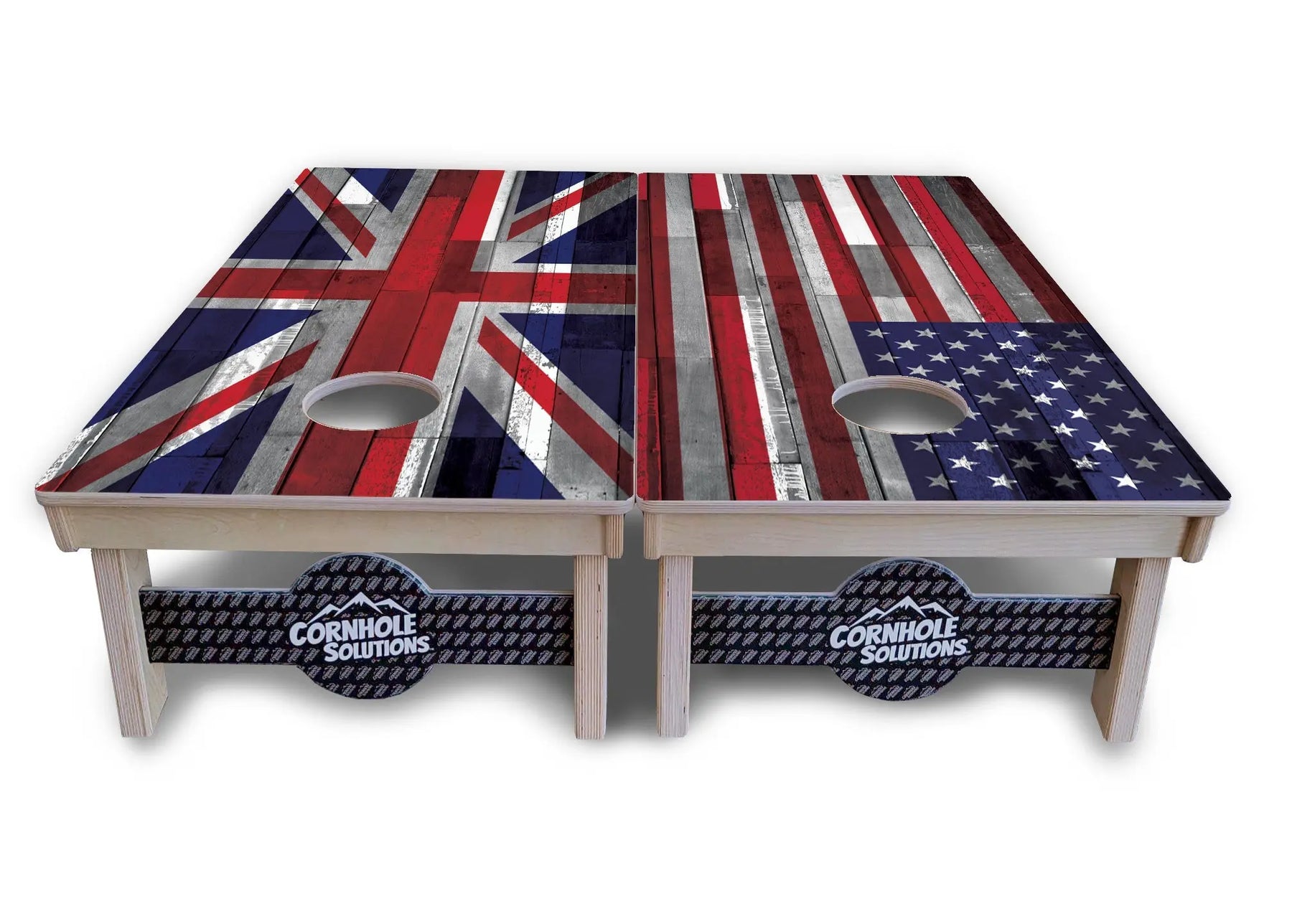 USA / Canada / Union Jack Plank Flags Cornhole Boards - Professional Tournament Series by Cornhole Solutions, custom cornhole board detail photo 11