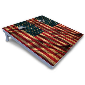 USA Wood Flag Color Cornhole Boards - All Weather Series by Cornhole Solutions, custom cornhole board detail photo 3