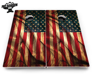 USA Wood Flag Color Cornhole Boards - Pro Solution Elite Series by Cornhole Solutions, custom cornhole board detail photo 4