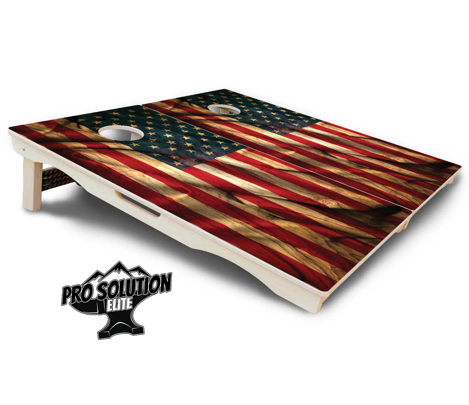 USA Wood Flag Color Cornhole Boards - Pro Solution Elite Series by Cornhole Solutions, custom cornhole board detail photo 5