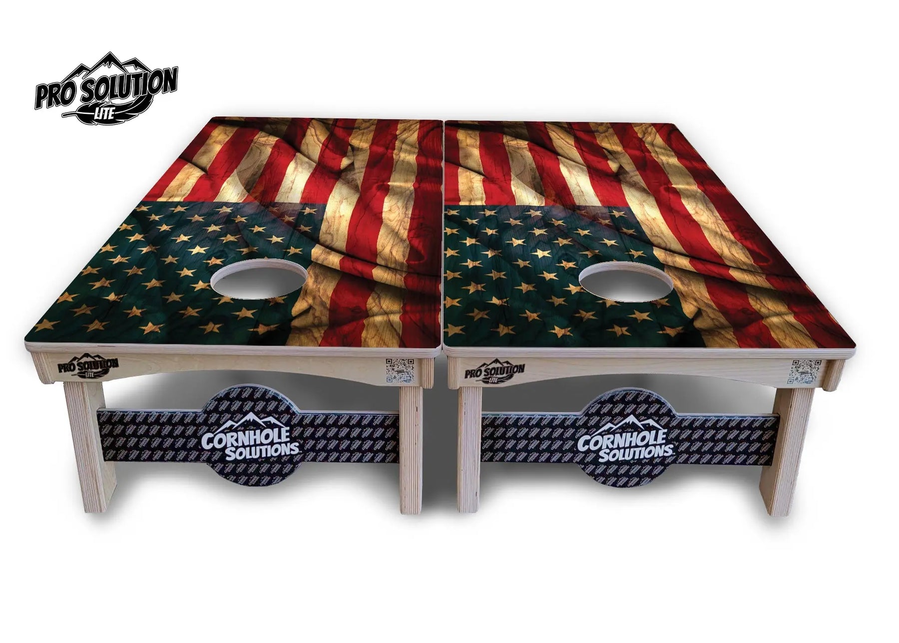 USA Wood Flag Color Cornhole Boards - Pro Solution Lite Series by Cornhole Solutions, custom cornhole board detail photo 3