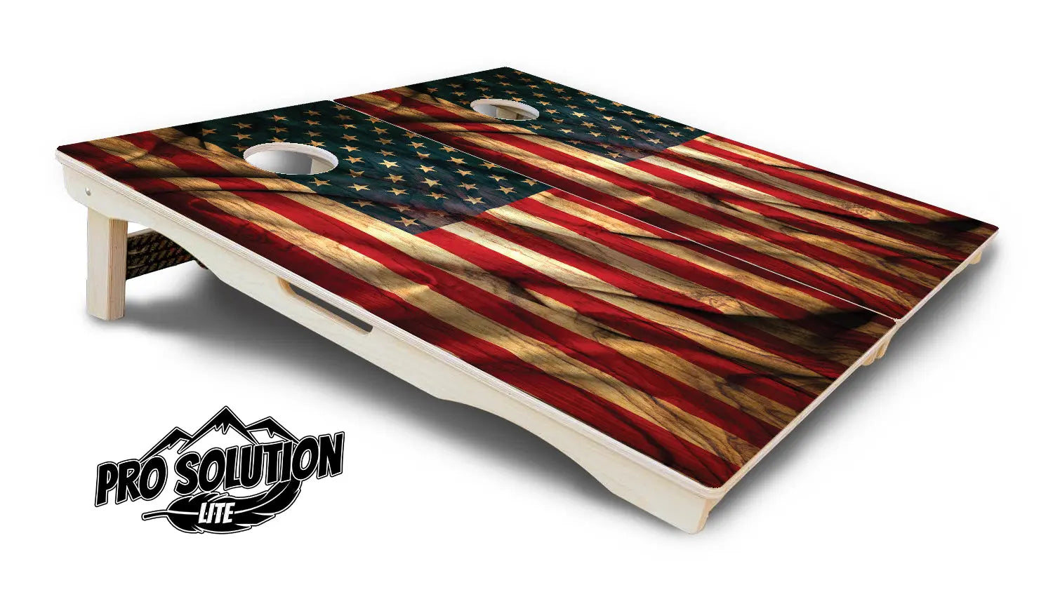 USA Wood Flag Color Cornhole Boards - Pro Solution Lite Series by Cornhole Solutions, custom cornhole board detail photo 5
