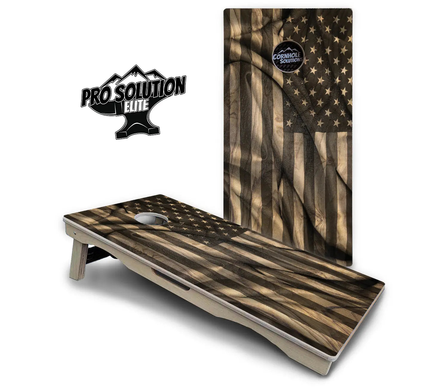 USA Wood Flag Cornhole Boards - Pro Solution Elite Series by Cornhole Solutions, custom cornhole board detail photo 2