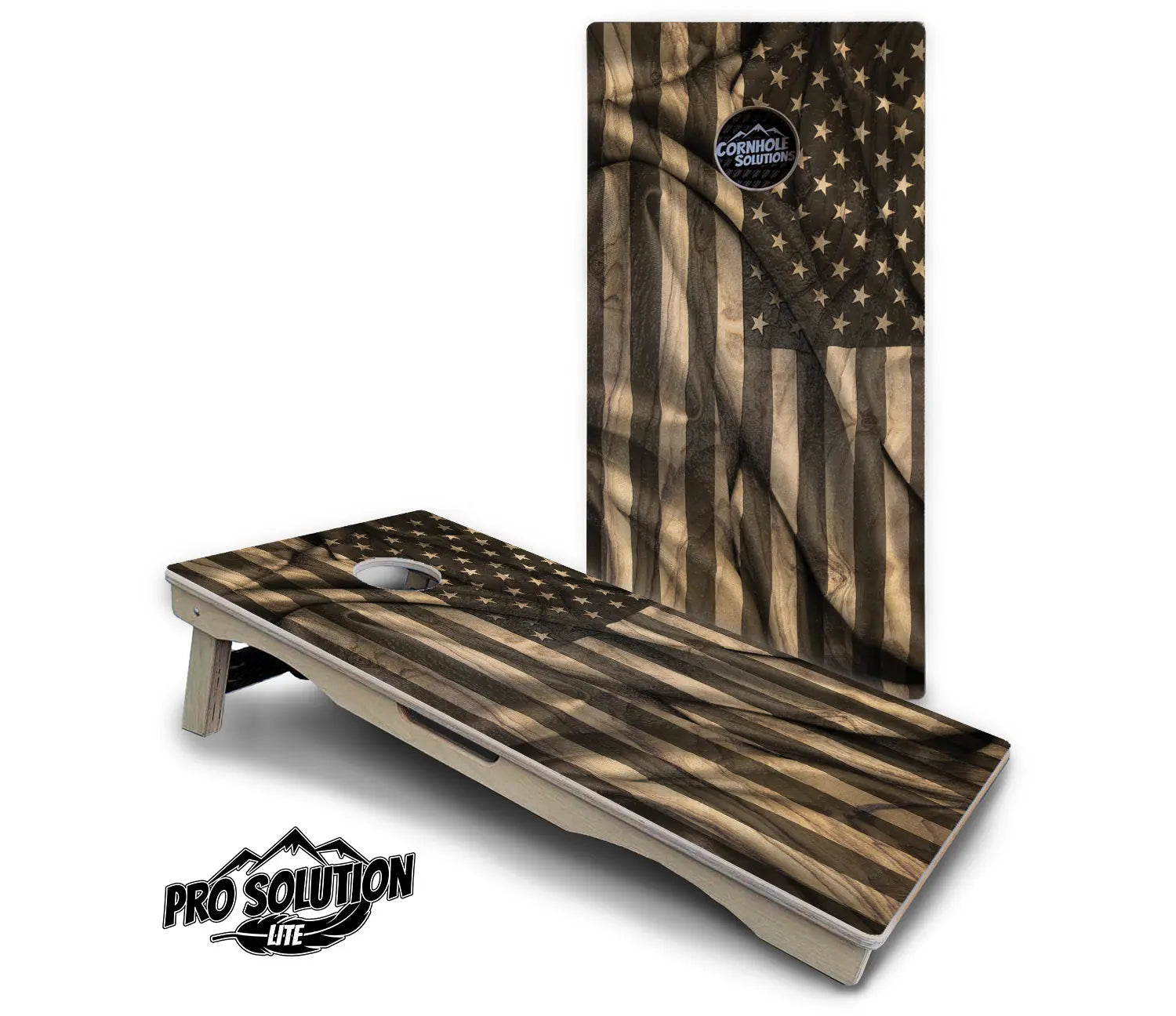 USA Wood Flag Cornhole Boards - Pro Solution Lite Series by Cornhole Solutions, custom cornhole board detail photo 2