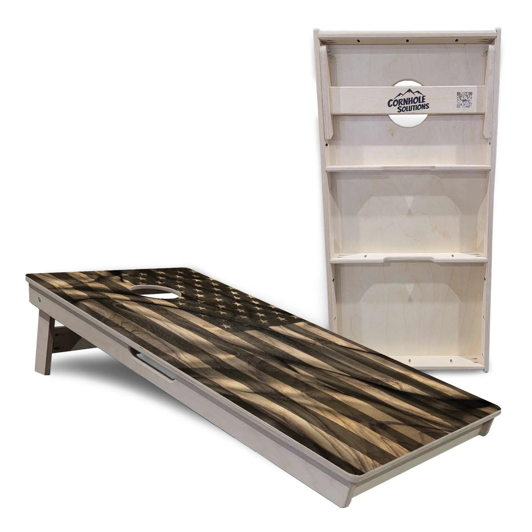 USA Wood Flag Cornhole Boards - Professional Tournament Series by Cornhole Solutions, custom cornhole board detail photo 4