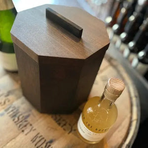 Unique Wooden Ice Bucket in Blackened Cherry by Alabama Sawyer, Southern home decor detail photo 5