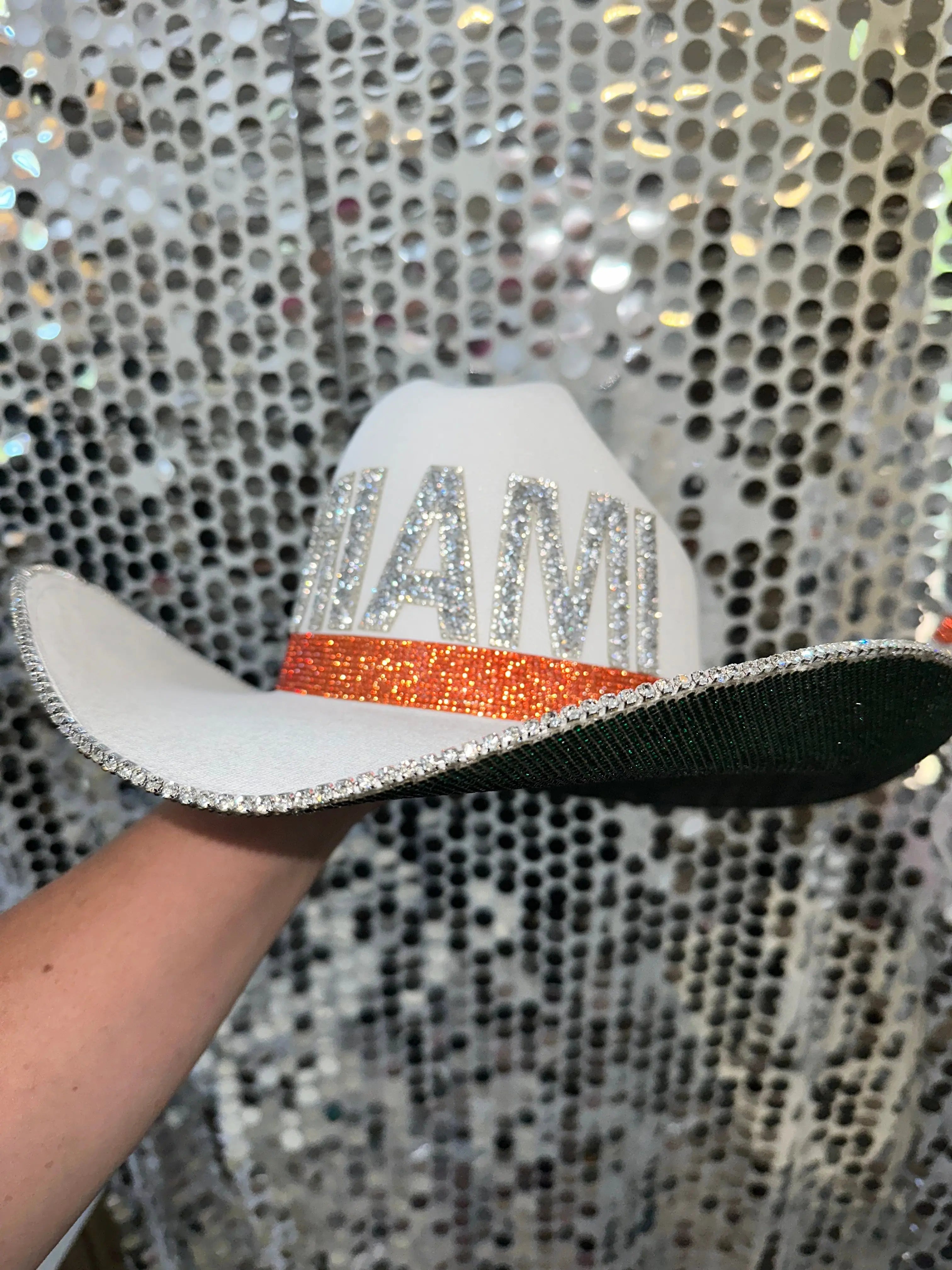University of Miami Hat by Rhinestone Cowgirl, Southern lifestyle apparel detail photo 2
