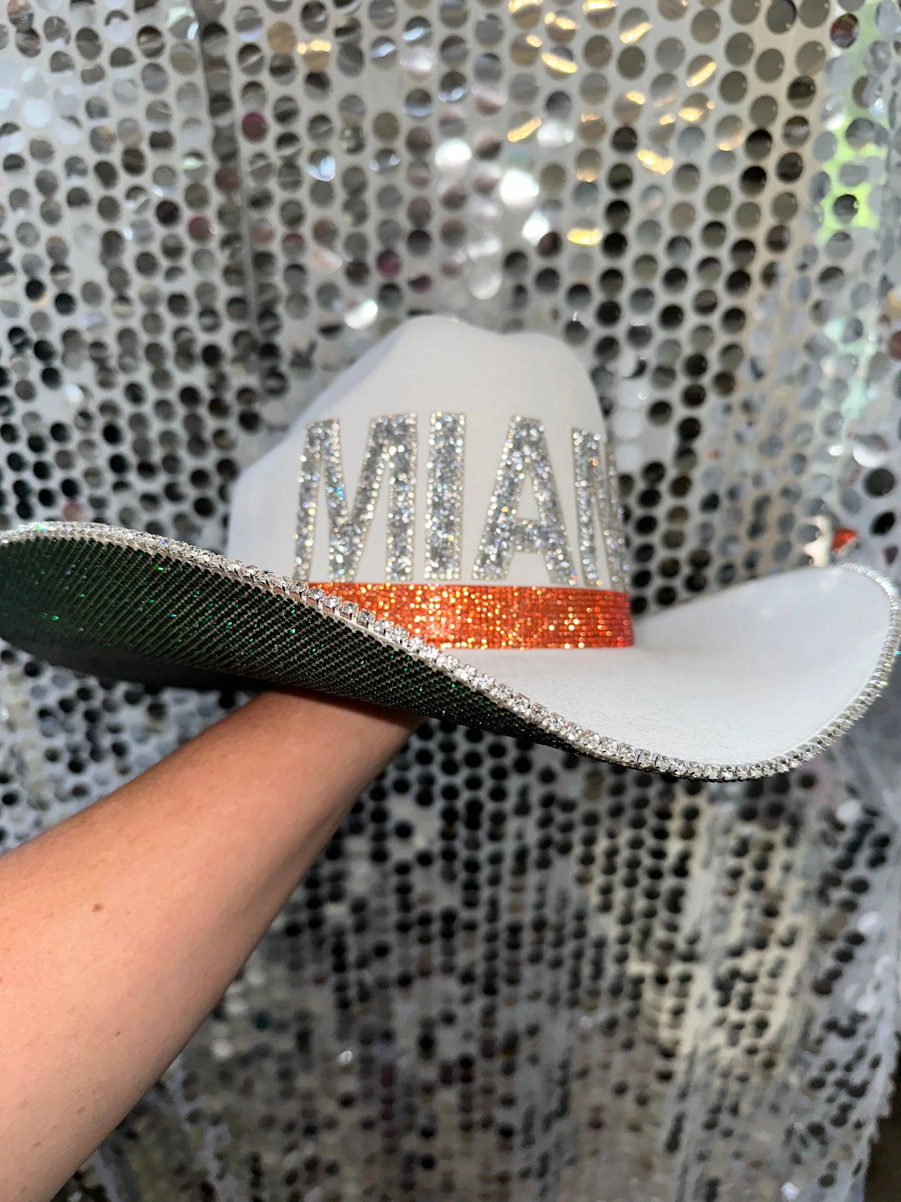 University of Miami Hat by Rhinestone Cowgirl, Southern lifestyle apparel detail photo 3