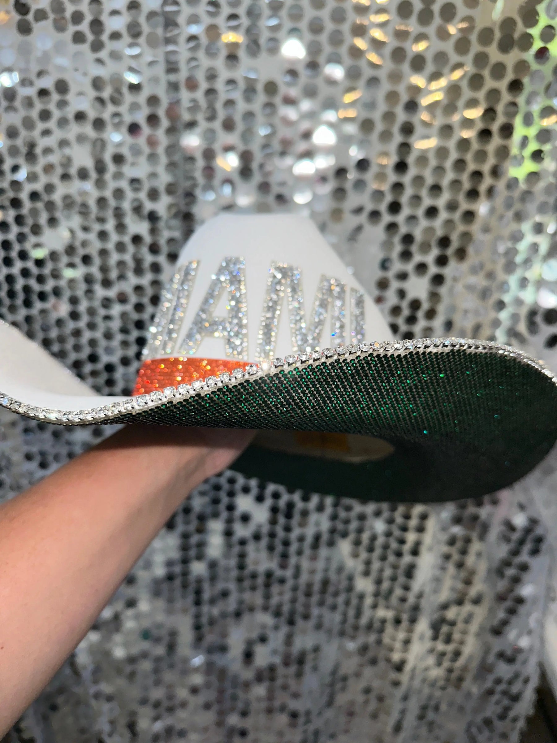 University of Miami Hat by Rhinestone Cowgirl, Southern lifestyle apparel detail photo 4