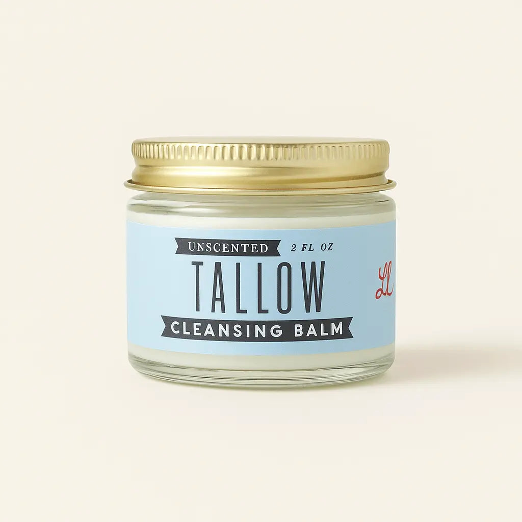 Unscented Tallow Cleansing Balm | Natural Makeup Remover & Deep Moisturizing Cleanser | Grass-Fed Beef Tallow with Castor Oil The Lady May