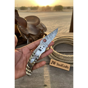 Talonclaw Damascus Folder Knife product detail, view 3