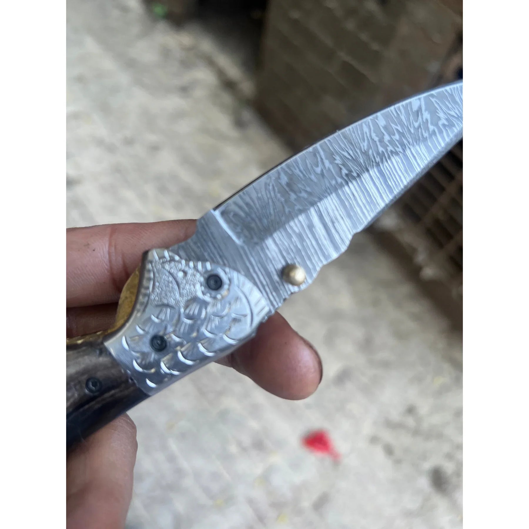 Blackwaist Damascus Folder Knife product detail, view 4