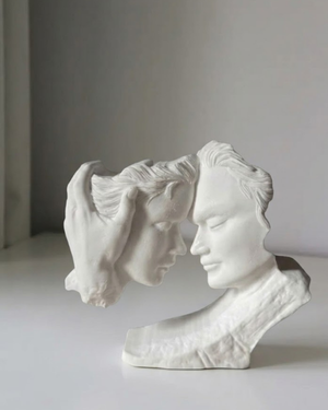 Lovers abstract matte white figurative sculpture by Believe Candle
