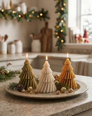 Sweeping Christmas tree candle by Believe Candle – product view 2