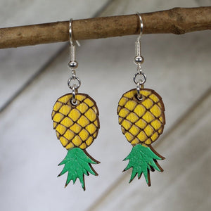 Upside Down Pineapple Wooden Earrings | Swinger Lifestyle Jewelry