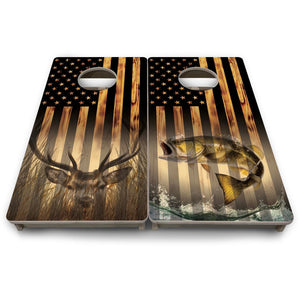 Hidden Deer & Fish Flag - Mini or Vacation Size Cornhole Boards by Cornhole Solutions, custom cornhole board detail photo 9