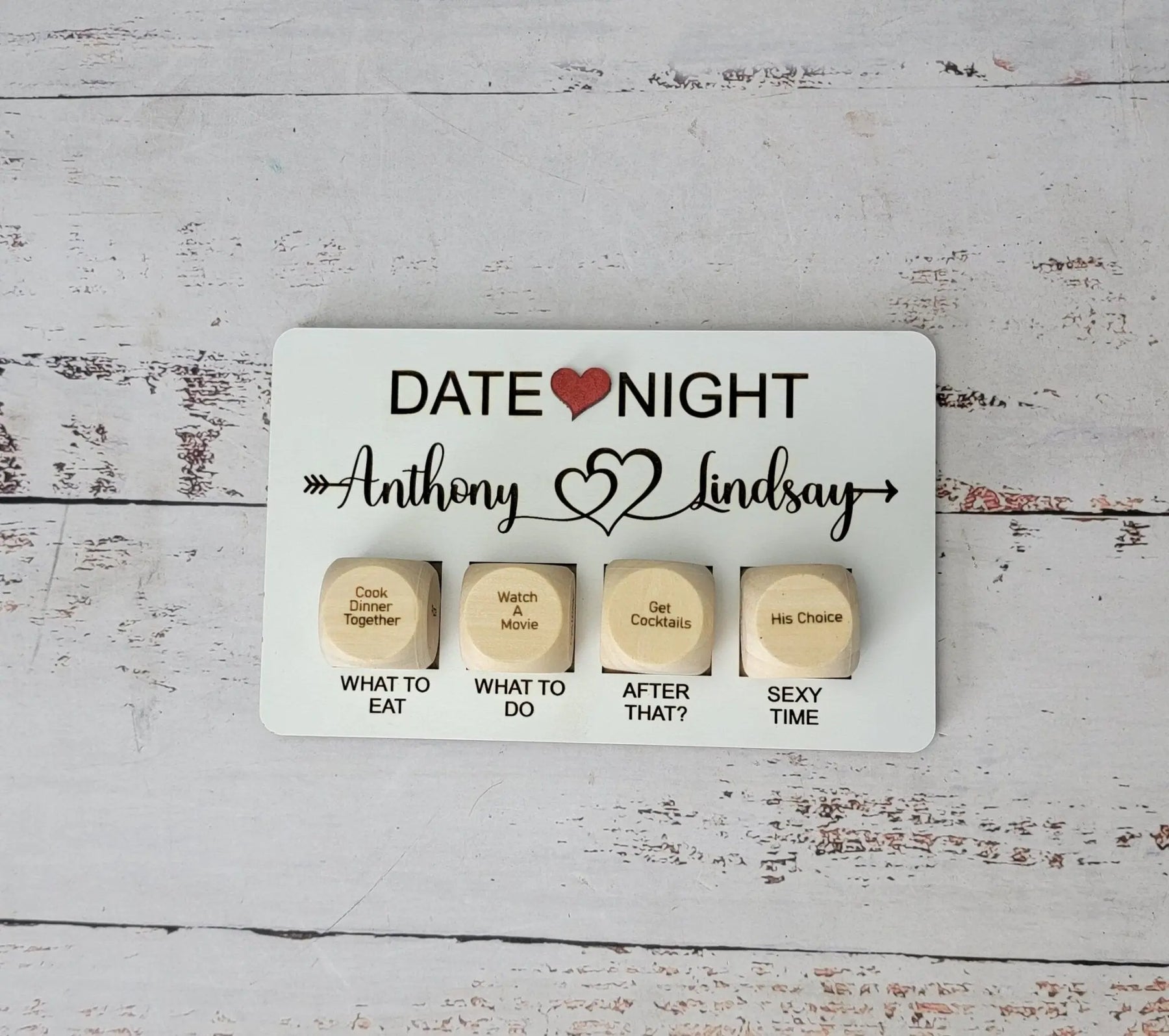 Valentines Gift, Couples date decision dice-Personalized Valentines Gift- Date night by EverLee Creations, party games detail photo 5
