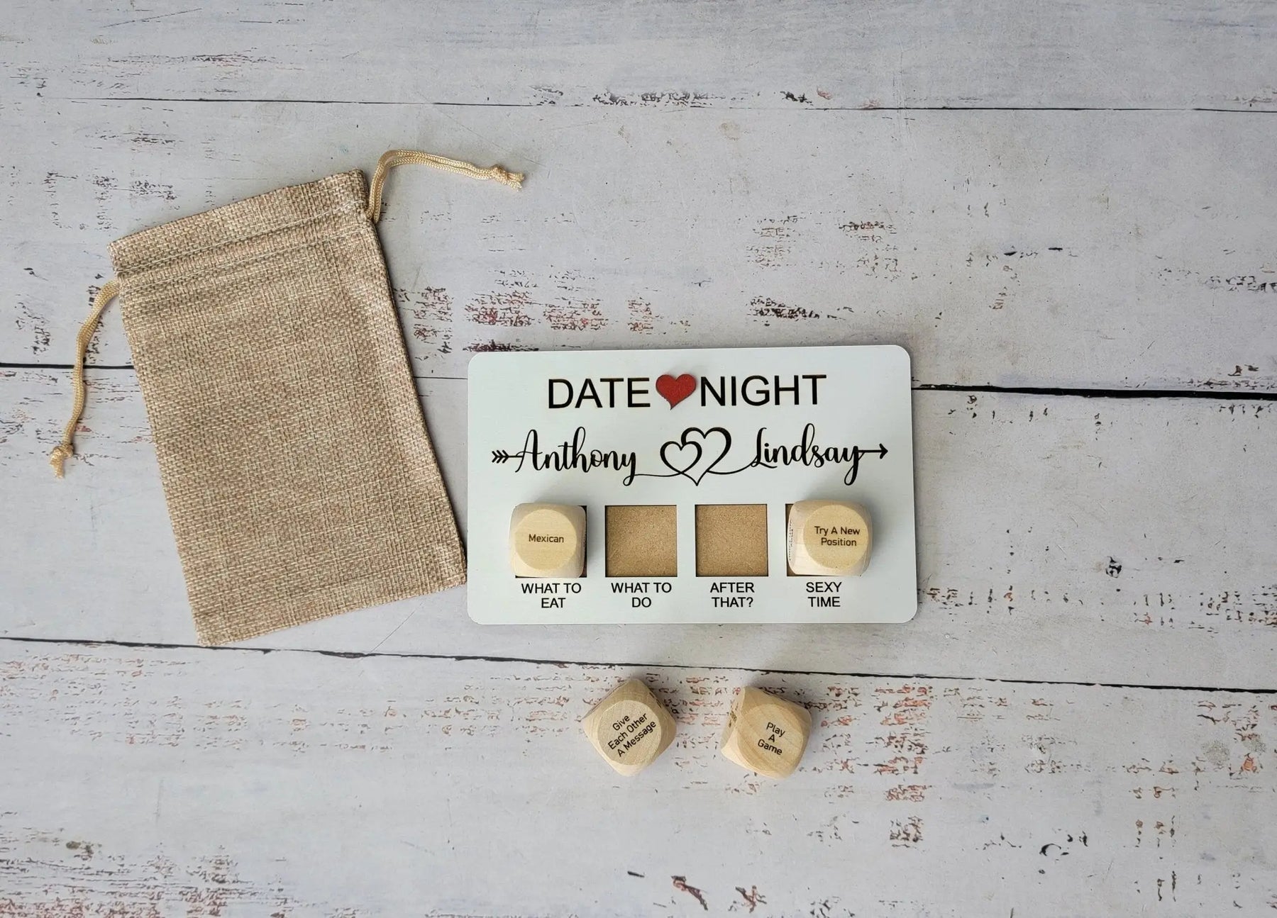 Valentines Gift, Couples date decision dice-Personalized Valentines Gift- Date night by EverLee Creations, party games detail photo 6