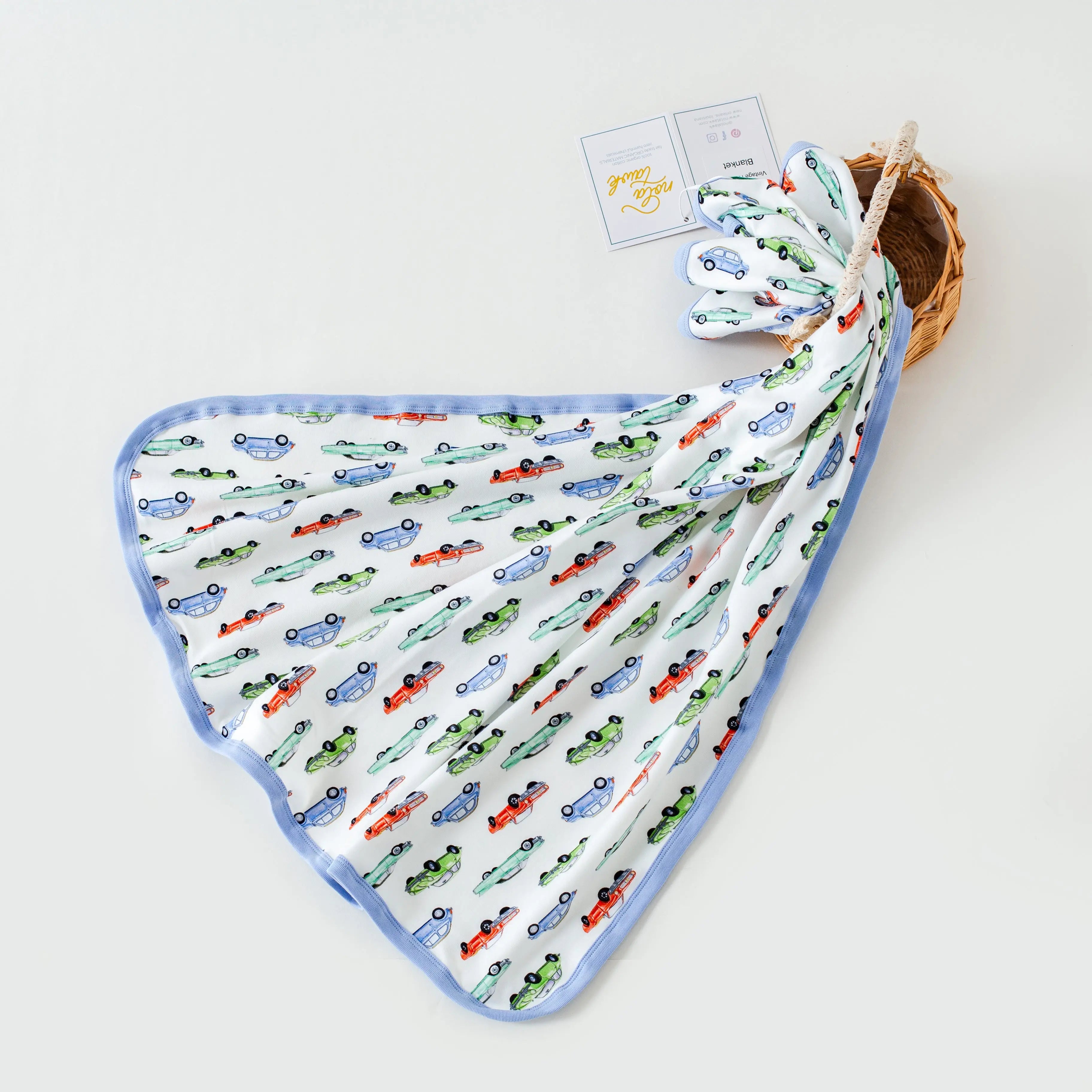 Vintage Road Trip Cotton Baby Blanket Nola Tawk