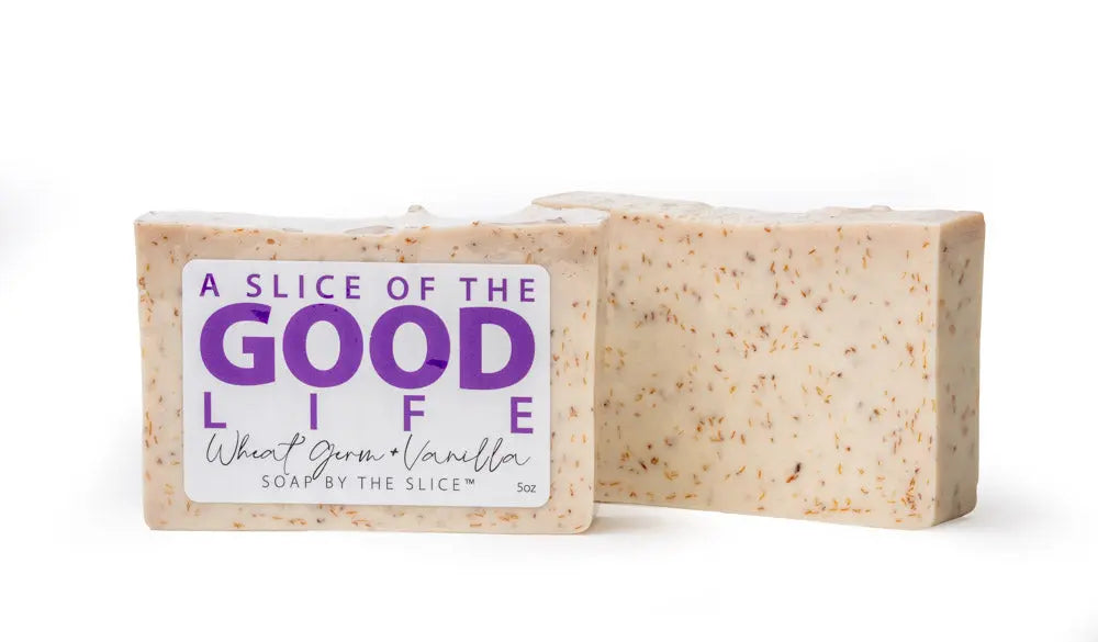 Wheat Germ & Vanilla Soap Slice 5.5 Oz. by Essential Journeys, natural skincare main product photo