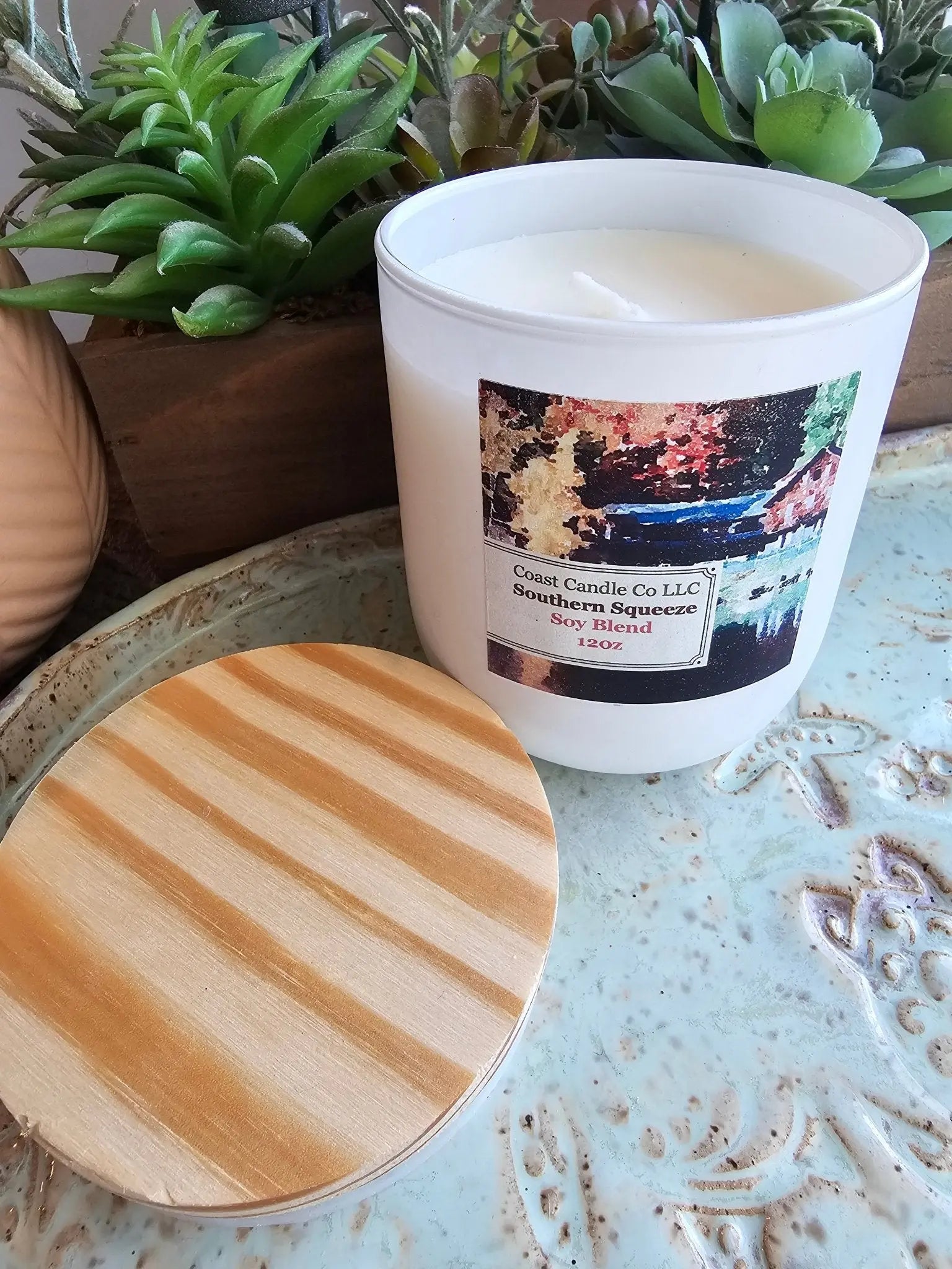 Coastal Scent Soy Candle in White Jar - Southern Squeeze by Coast Candle Co at Main Street Collective