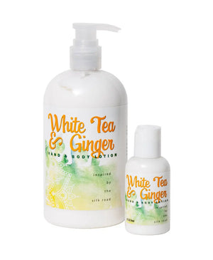 White Tea & Ginger Hand & Body Lotion 16 Oz Or 2 Oz by Essential Journeys, Southern food gift main product photo