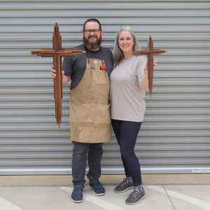 Walnut Layered Cross by Dennehey Design Co., religious items detail photo 4