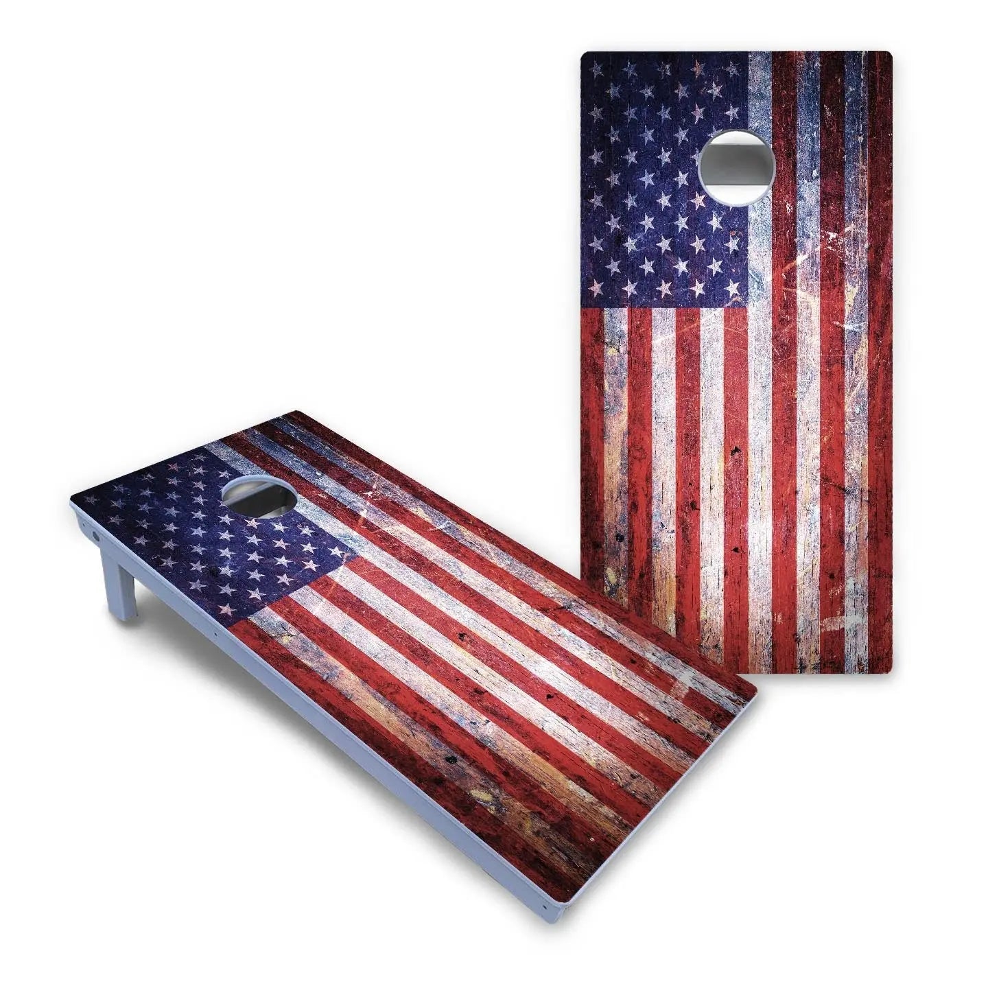 Weathered Flag Cornhole Boards - All Weather Series Cornhole Solutions