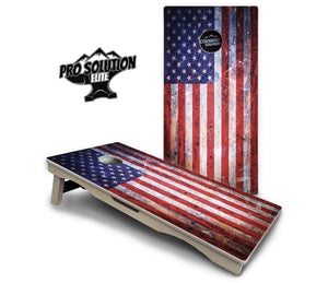 Weathered Flag Cornhole Boards - Pro Solution Elite Series by Cornhole Solutions, custom cornhole board detail photo 2