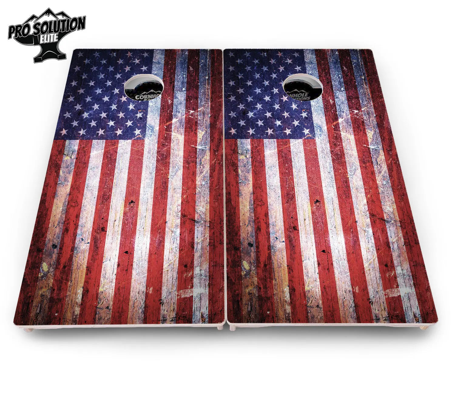 Weathered Flag Cornhole Boards - Pro Solution Elite Series by Cornhole Solutions, custom cornhole board detail photo 4