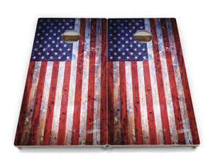 Weathered Flag Cornhole Boards - Professional Tournament Series by Cornhole Solutions, custom cornhole board detail photo 2
