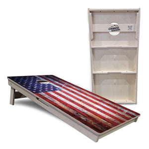 Weathered Flag Cornhole Boards - Professional Tournament Series by Cornhole Solutions, custom cornhole board detail photo 4