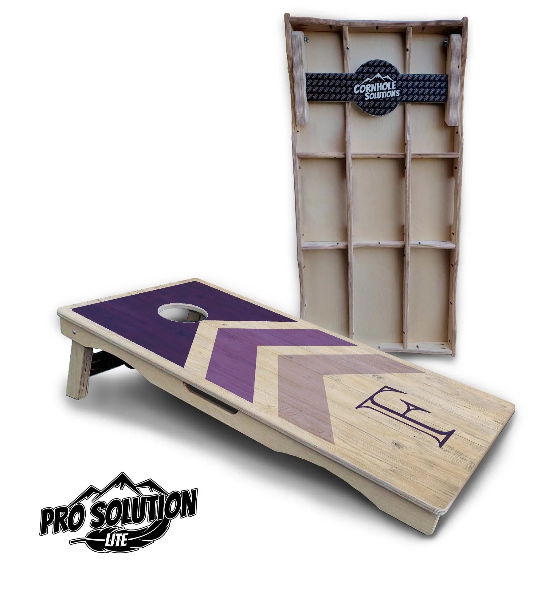 Wedding Arrows Cornhole Boards - Pro Solution Lite Series - Purple by Cornhole Solutions, custom cornhole board detail photo 3