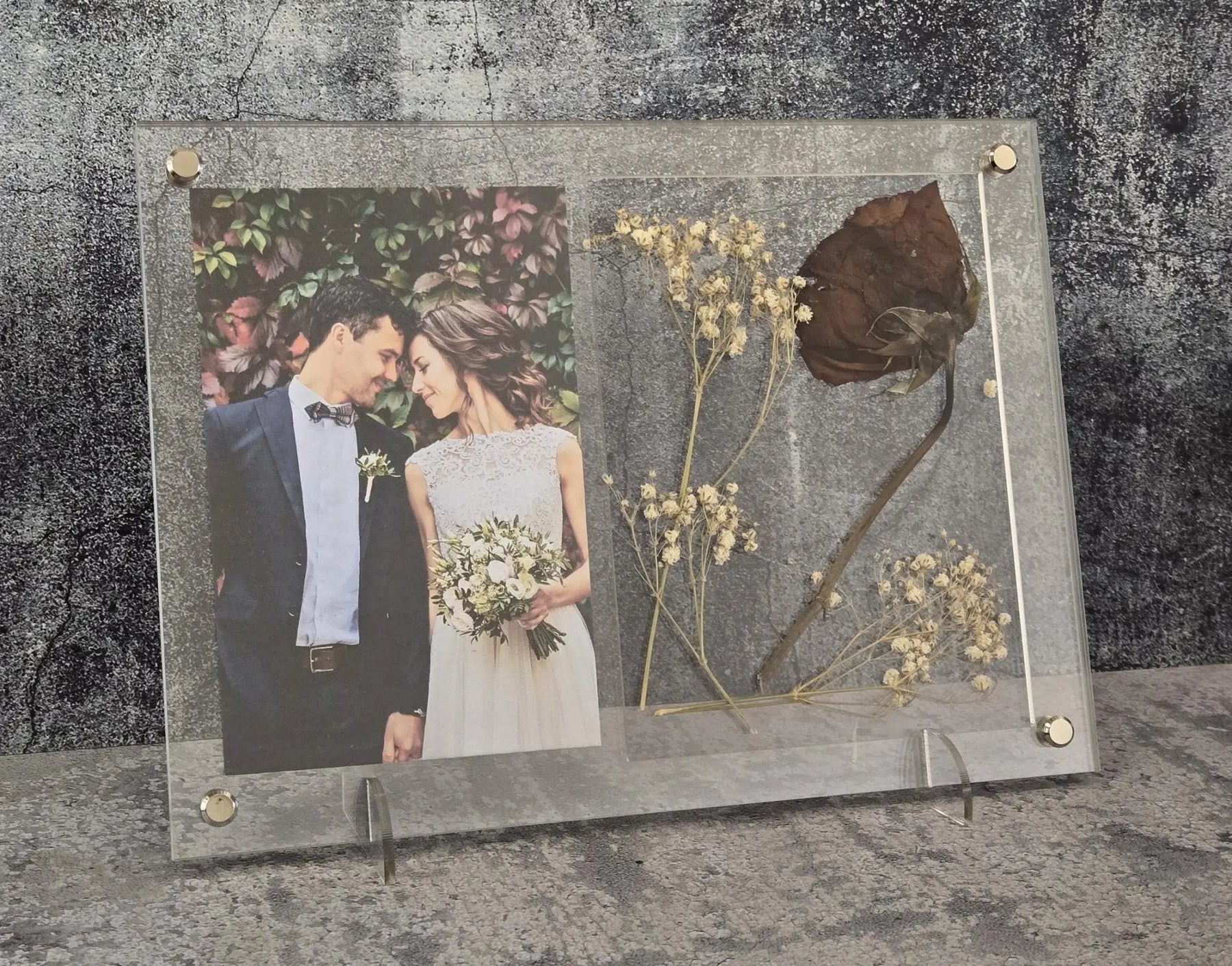 Wedding Picture Frame - Add Your Own Pressed Flowers by EverLee Creations, graphic tee detail photo 2