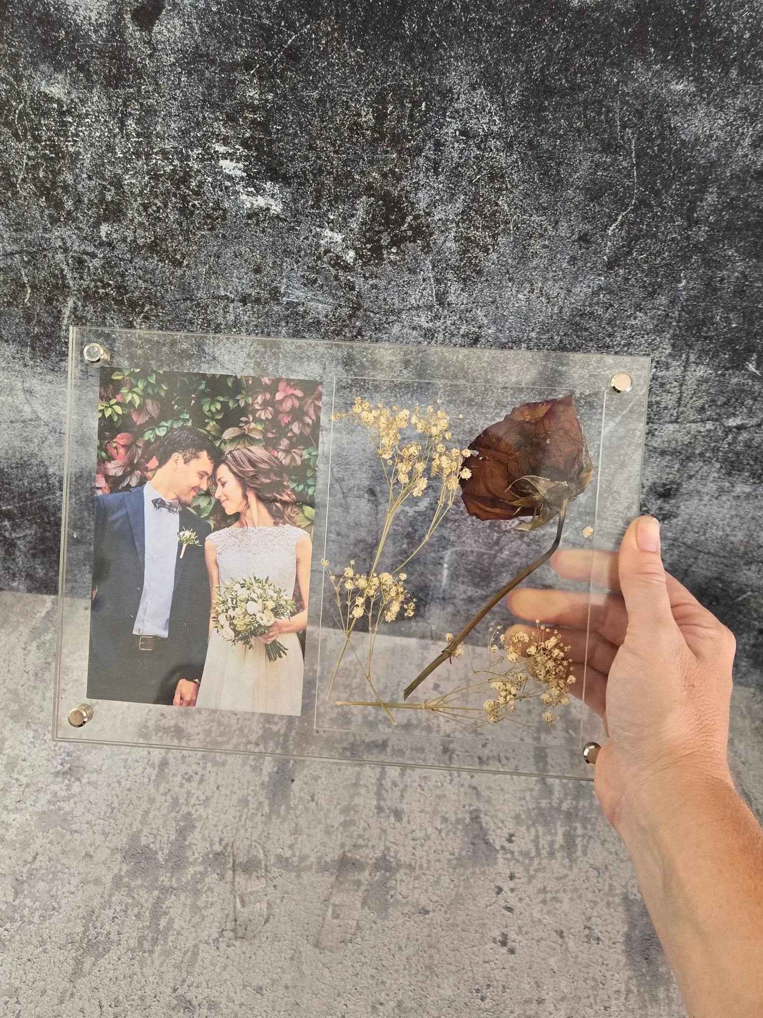 Wedding Picture Frame - Add Your Own Pressed Flowers by EverLee Creations, graphic tee detail photo 5