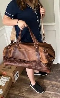 Weekend Bag by Kw Leatherworks, handmade leather goods detail photo 9