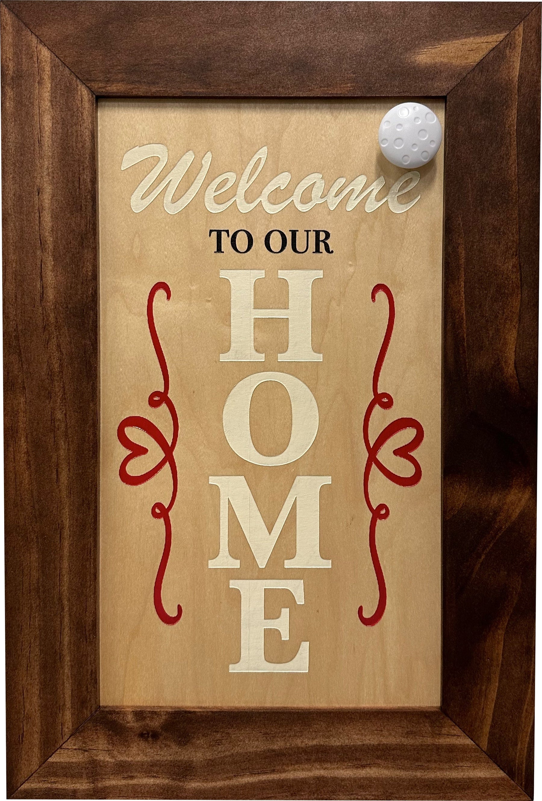 Hidden Gun Storage Cabinet Welcome to Our Home, Red Oak, Concealed Pistol Safe, Concealment Furniture, Handmade in the USA, Home Self Defense
