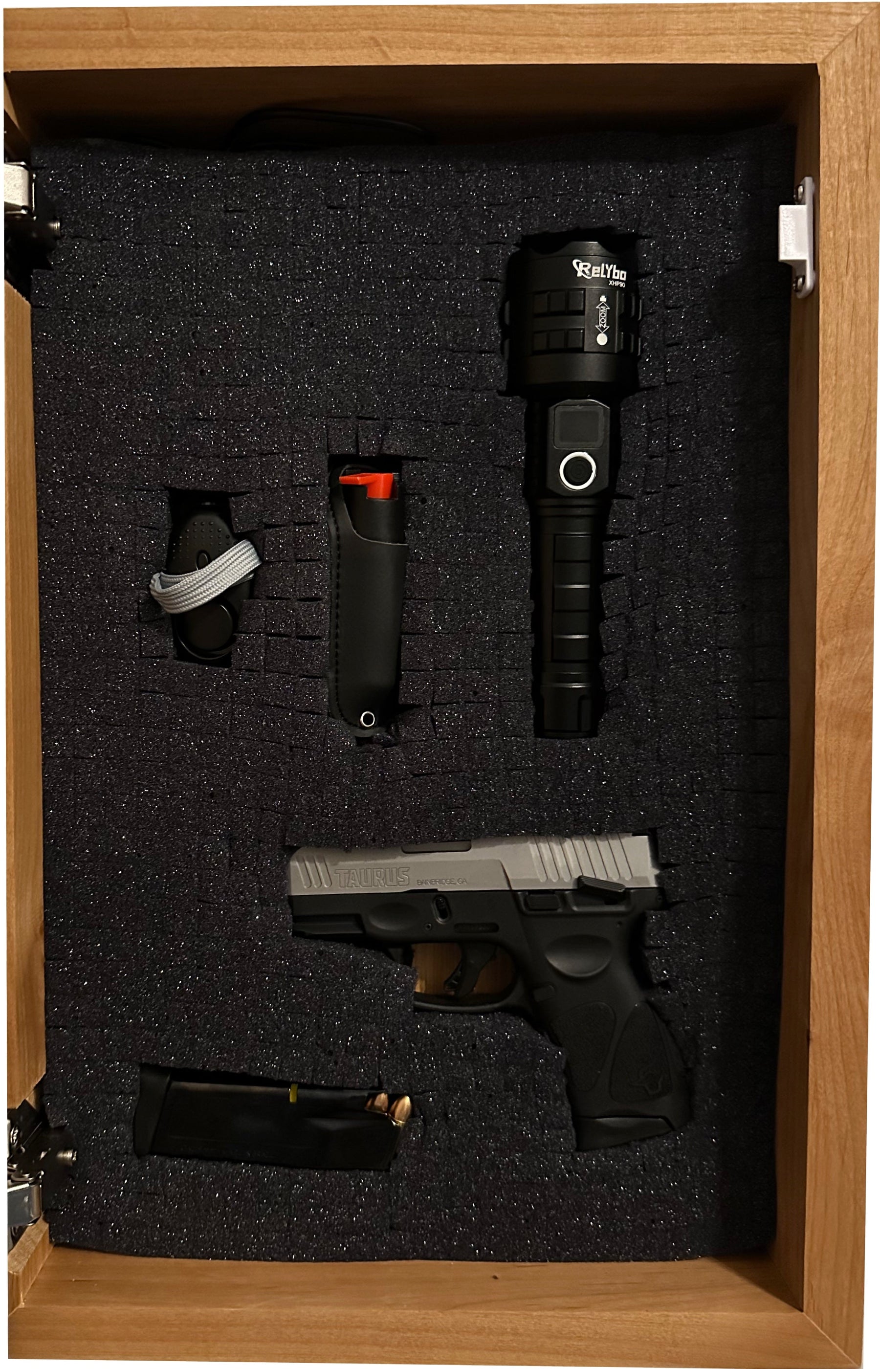 Hidden Gun Storage Cabinet Welcome to Our Home, Jacobean, Concealed Pistol Safe, Concealment Furniture, Handmade in the USA, Home Self Defense