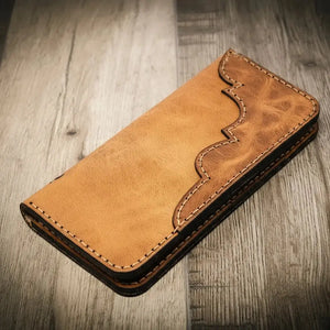 Western Long Wallet by Bull Sheath Leather, handmade leather goods main product photo