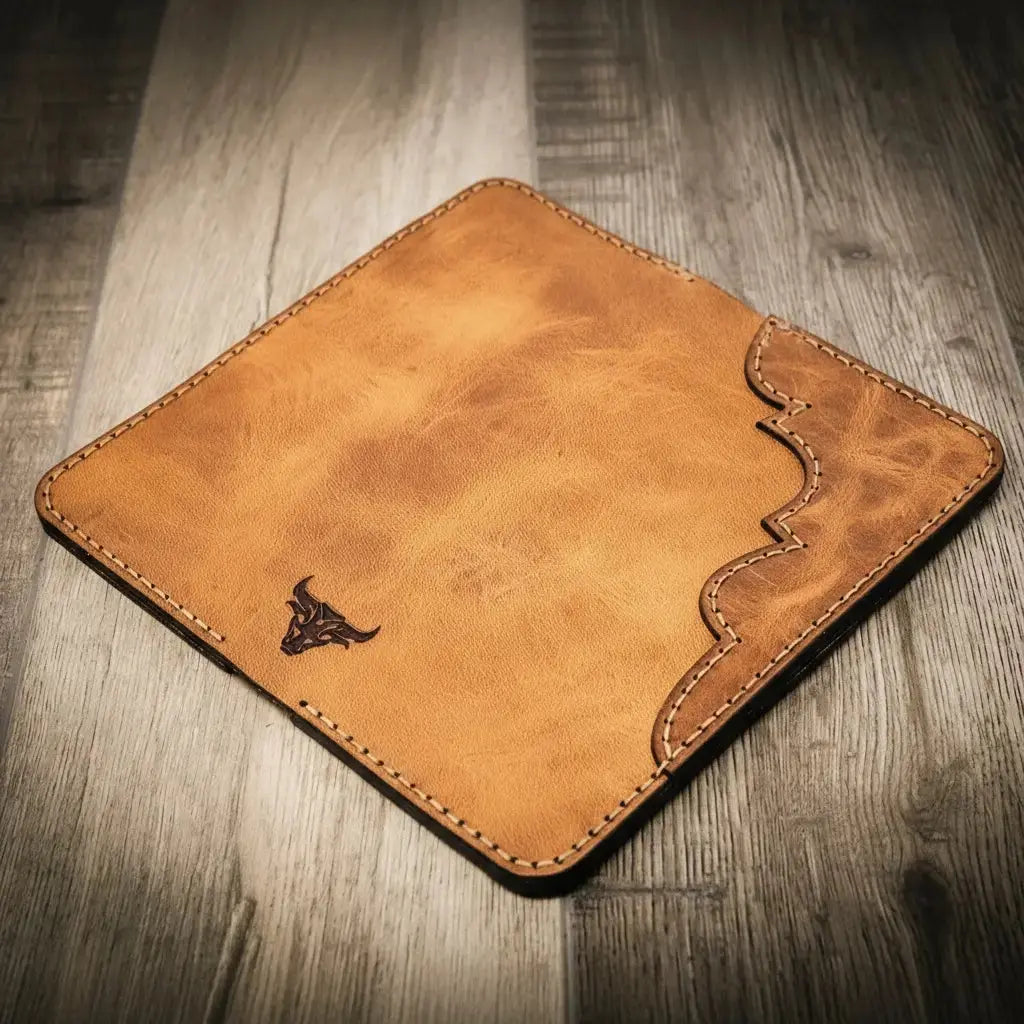 Western Long Wallet by Bull Sheath Leather, handmade leather goods detail photo 4