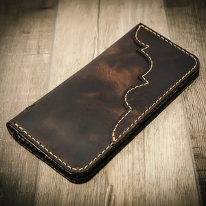 Western Long Wallet by Bull Sheath Leather, handmade leather goods detail photo 7