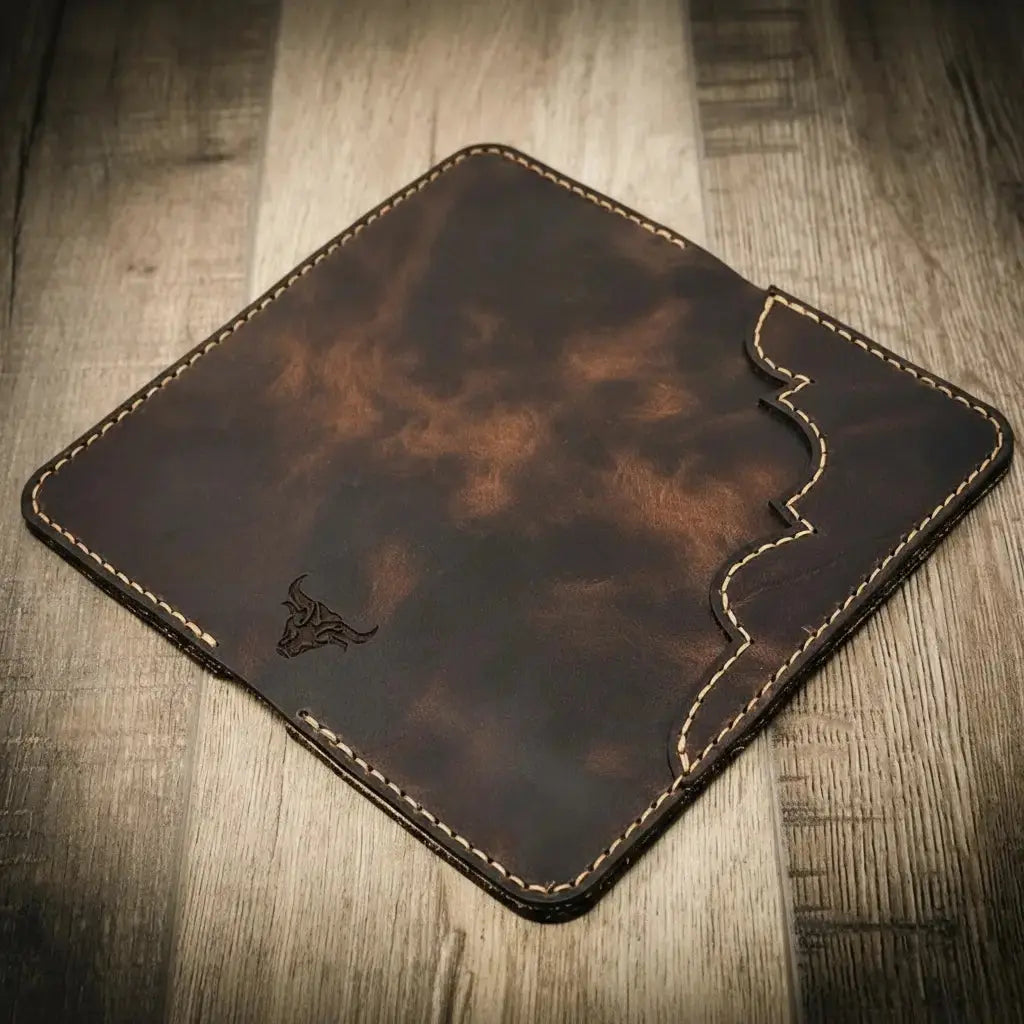 Western Long Wallet by Bull Sheath Leather, handmade leather goods detail photo 9