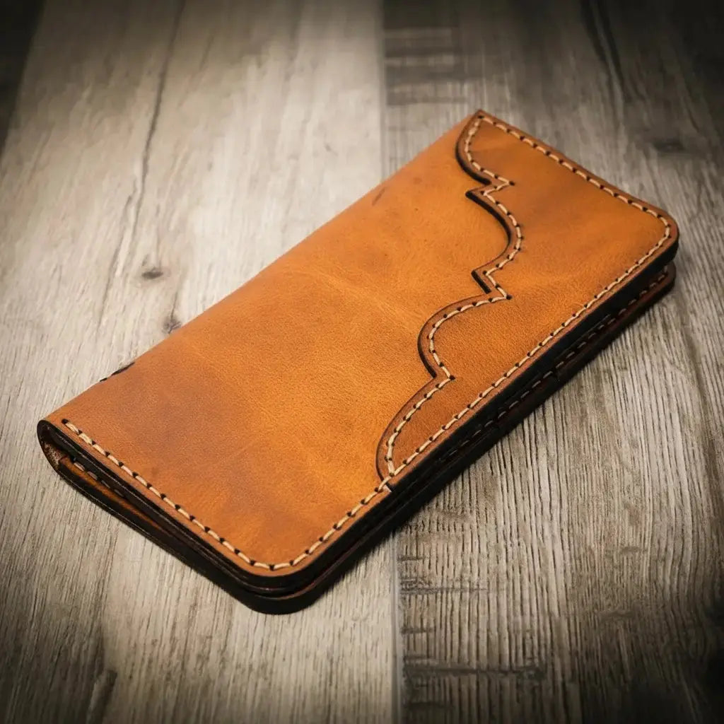 Western Long Wallet by Bull Sheath Leather, handmade leather goods detail photo 11
