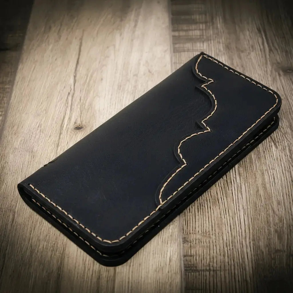 Western Long Wallet by Bull Sheath Leather, handmade leather goods detail photo 15