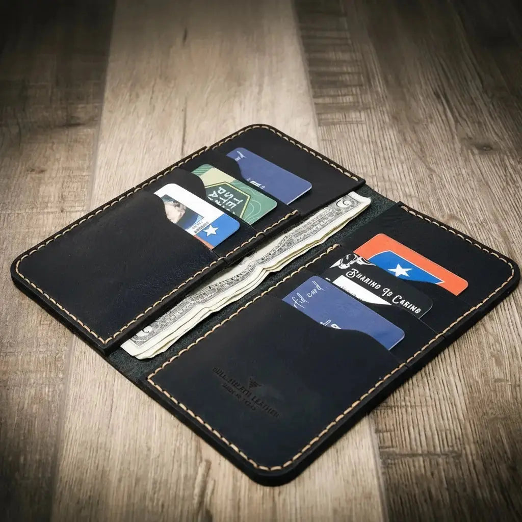 Western Long Wallet by Bull Sheath Leather, handmade leather goods detail photo 16