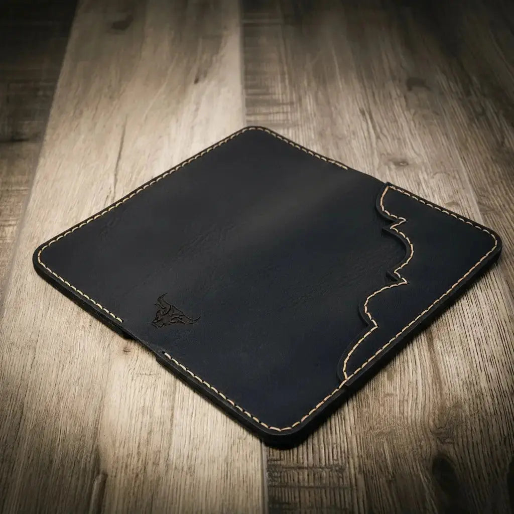 Western Long Wallet by Bull Sheath Leather, handmade leather goods detail photo 17